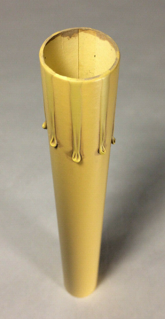 New 8" Antique Gold Candle Cover w/ Drips, Antique Style Paper Board, Candelabra