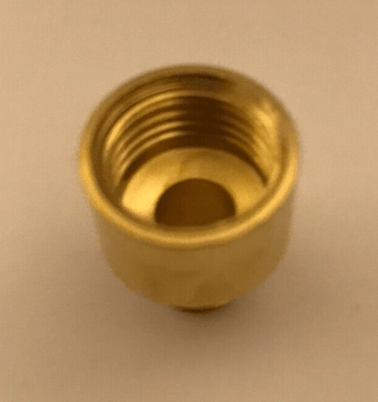 New Straight Nozzle Adapter Lamp Part , Unfinished Turned Brass, Tap 1/4F x 1/8M - Stone Door Lamps