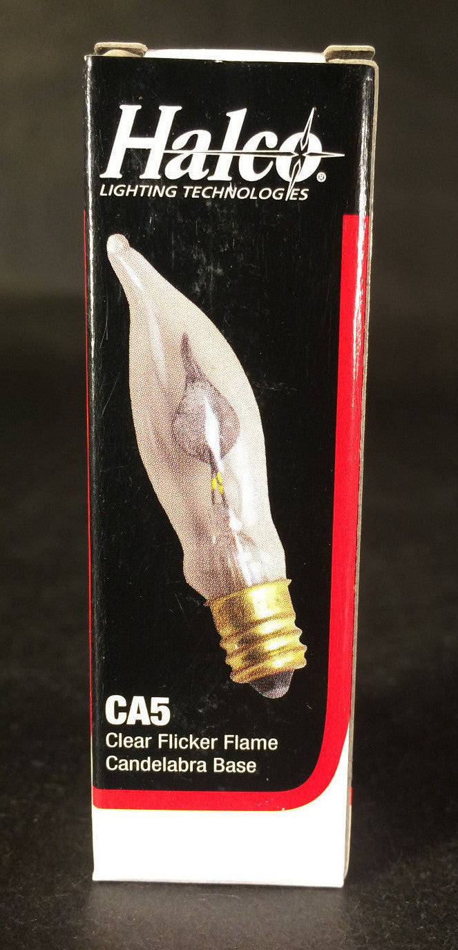 5 PACK FLICKER FLAME CLEAR LIGHT BULBS 3w CA-5 CANDELABRA BASE FIRE 1500 HOURS