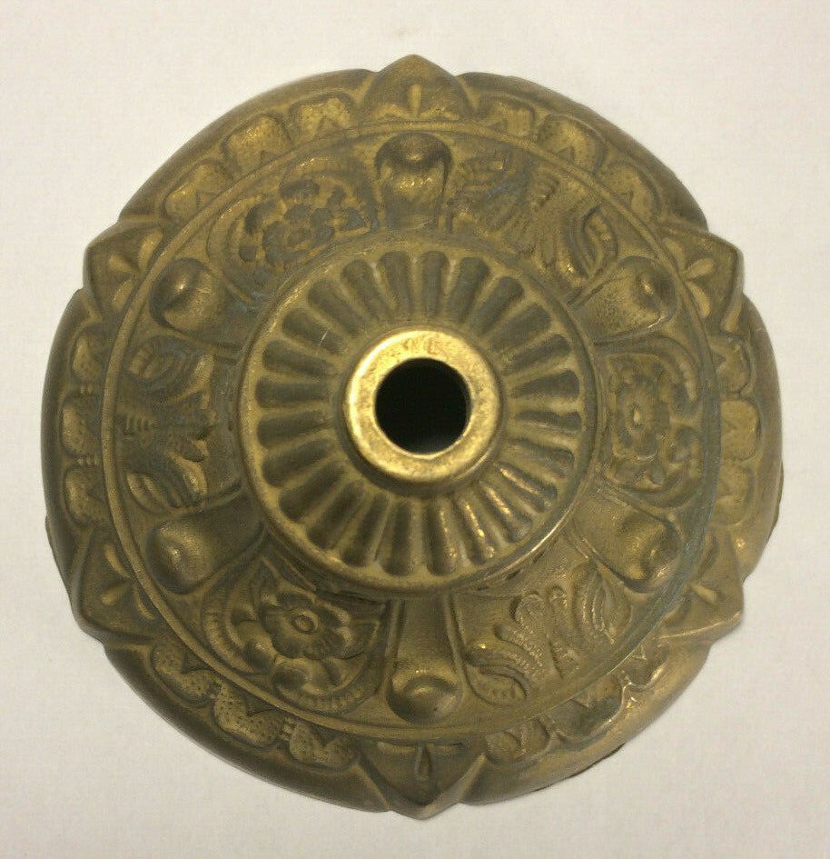 New 5" Dia. Die Cast Unfinished Brass Ceiling Canopy w/ Flowers 1/8IP Slip #860U