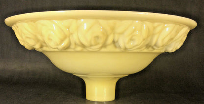 New 16" Torchiere Floor Lamp Shade With Embossed Roses, Nu-Gold, Antique Style