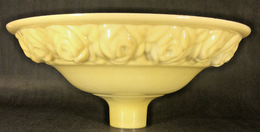New 16" Torchiere Floor Lamp Shade With Embossed Roses, Nu-Gold, Antique Style
