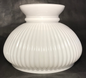 New 7" Clear Over Opal White Cased Glass Ribbed Student Lamp Shade #7S616C