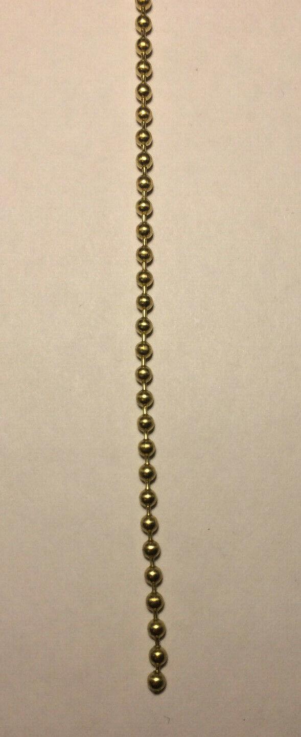 New #6 Brass Beaded Chain For Lamp Sockets & Ceiling Fans, Sold Per Ft. #BC600 - Stone Door Lamps