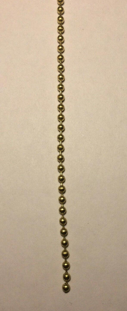 New #6 Brass Beaded Chain For Lamp Sockets & Ceiling Fans, Sold Per Ft. #BC600 - Stone Door Lamps