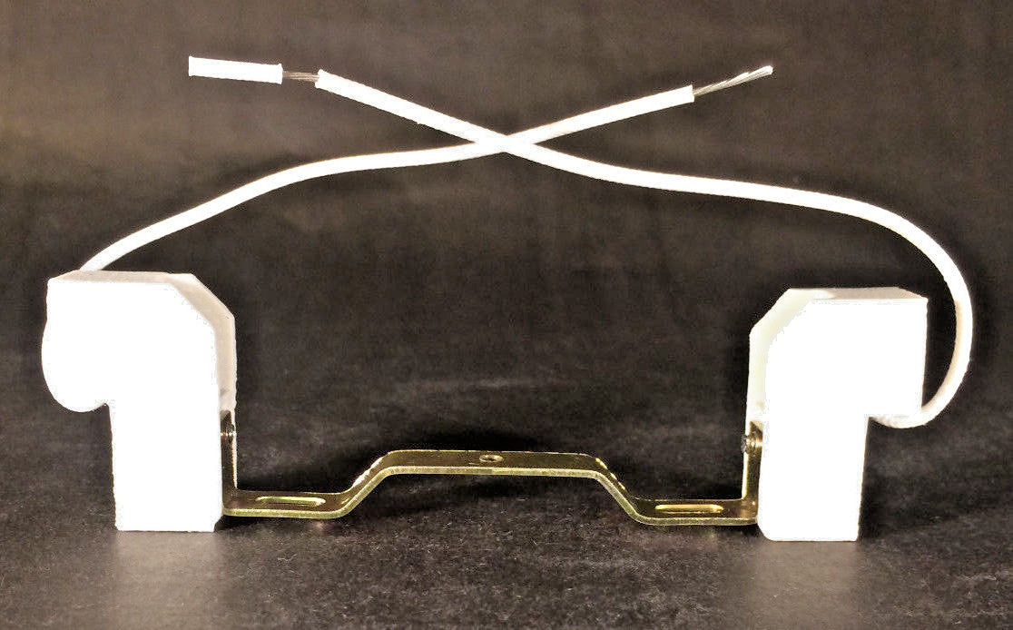 New 3 1/8" Double Ended Halogen Socket & Bracket w/ Leads, 4" Length  #SO360