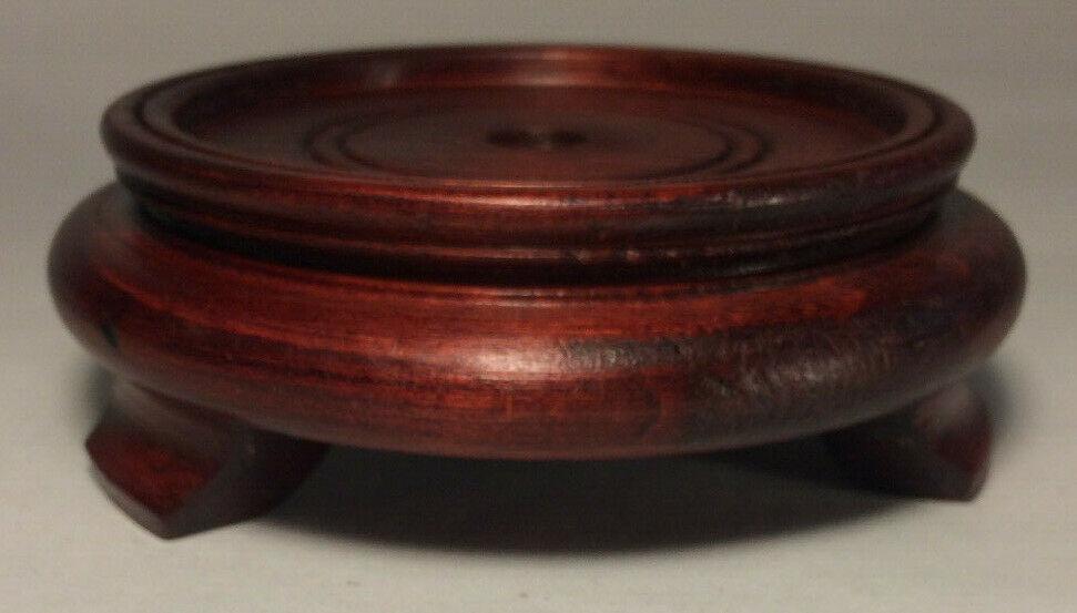 New 3" Footed Oriental Wooden Lamp Base With Rosewood Finish 1/8 IP Slip #WB250R - Stone Door Lamps