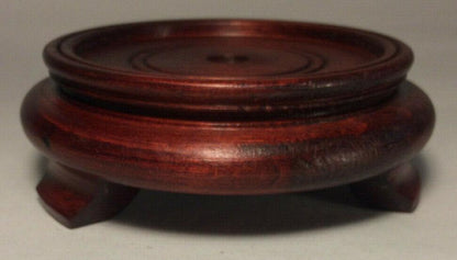 New 3" Footed Oriental Wooden Lamp Base With Rosewood Finish 1/8 IP Slip #WB250R - Stone Door Lamps
