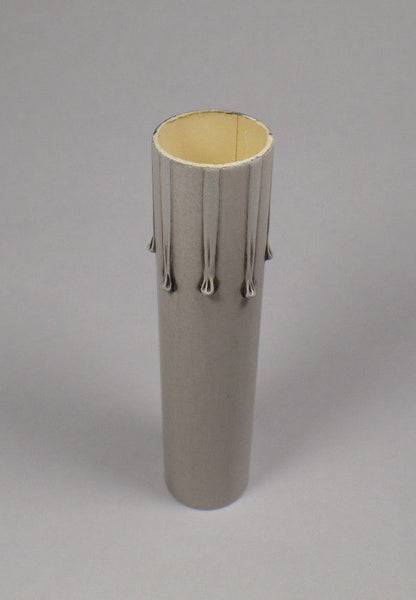 4" Silver Leaf Paper Board Candle Chandelier Lamp Socket Cover Candelabra CC979K