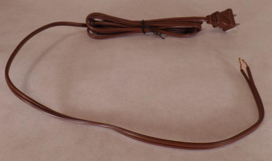 New 6 Feet Brown 18/2 Plastic Covered Lamp Cord Plug Set SPT - 1, UL Listed #CS700 - Stone Door Lamps