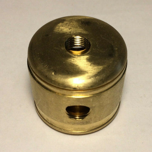 New Turned Brass 2 Pc. Modern Cluster Body, 2 Holes, 1/8F Tap, Unfinished #CB435