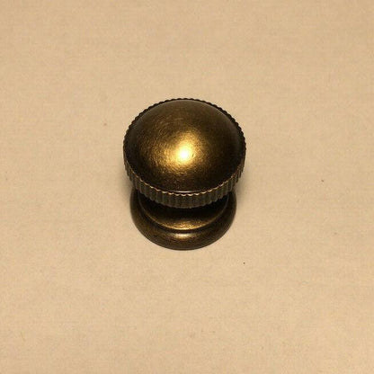 New Antique Brass Knurled Ball Finial For Standard Lamp Harps, 7/8" ht. #BF411A - Stone Door Lamps