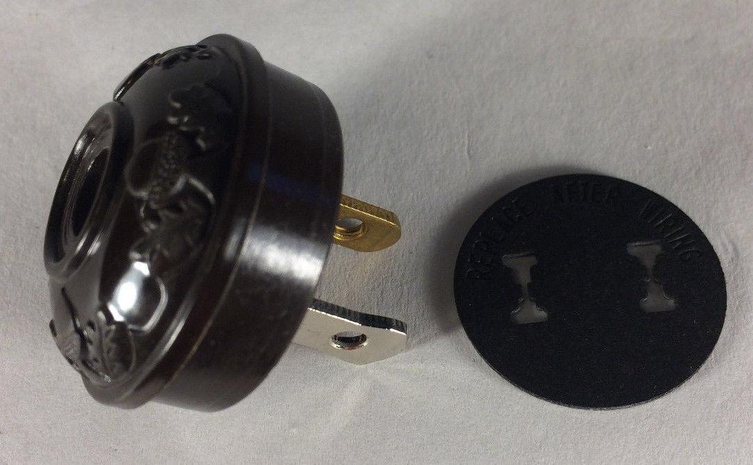 New Brown Acorn Early Electrical Style Lamp Plug for Antique Lamps + Insulator - Stone Door Lamps
