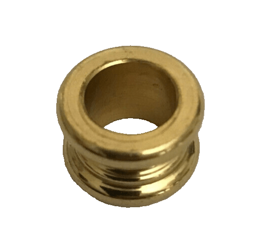 New Turned Brass Lamp Neck, Burnished & Lacquered, 1/8 IP Slip, 7/16" Ht #BN870 - Stone Door Lamps