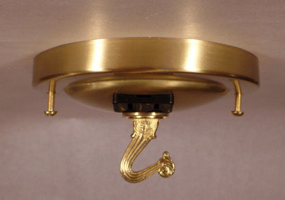 New 4 3/4" Diameter Brass Plated Chandelier Ceiling Canopy w/ Electrical Outlet