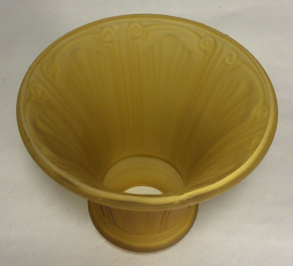 New Satin Amber Pan Light Fixture Shade, 2 1/4" Fitter, 5.5" Tall, USA, #PS601