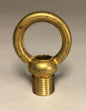 New 1" Unfinished Cast Brass Loop Lamp Part With Wire Way, 1/8M Thread #BL939U