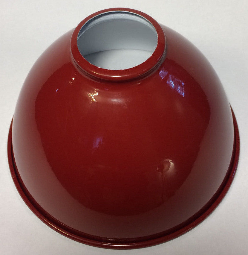 NEW 7 1/16" Metal Dome Lamp Light Shade Pendant Red Porcelain Industrial Style