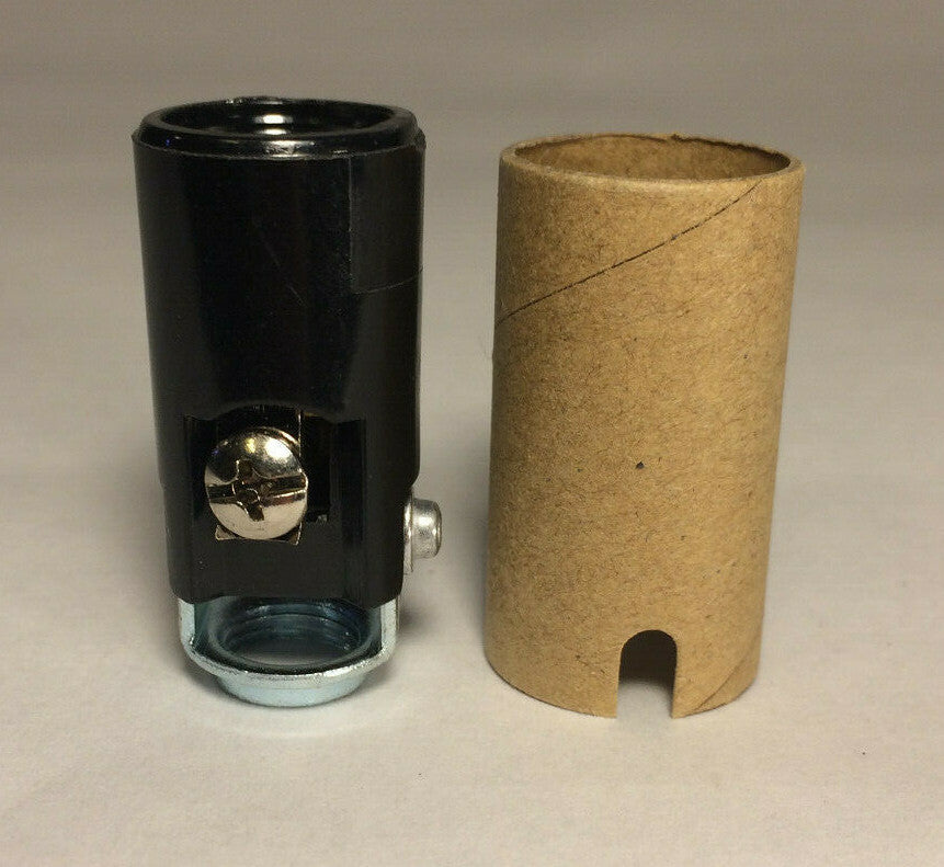 New 1 1/2" Candelabra Phenolic Keyless Lamp Socket With 1/8 F Hickey, E12 SO230i