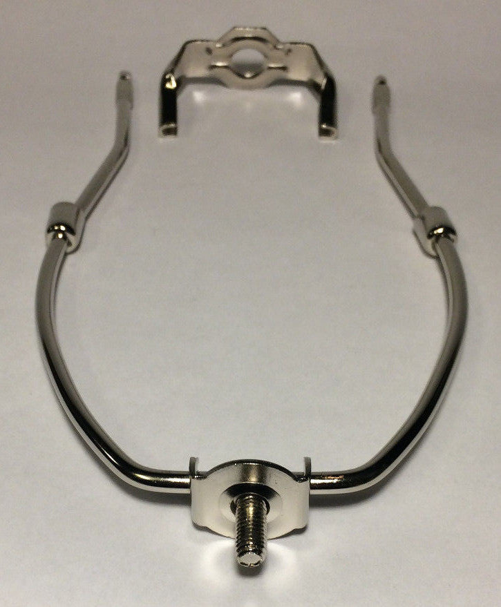New 6 1/2" Nickel Finish Lamp HARP Shade Holder w/Base for Lamp Repair  #HAR81N
