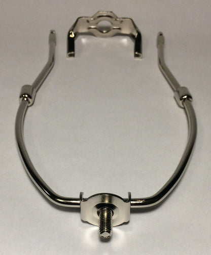 New 6 1/2" Nickel Finish Lamp HARP Shade Holder w/Base for Lamp Repair  #HAR81N