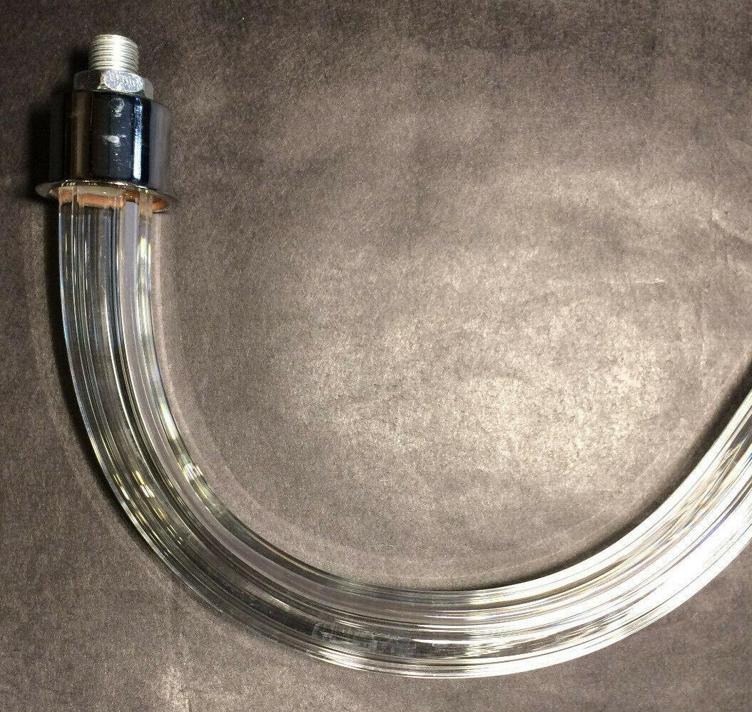 New 8" Fluted Glass Chandelier Arm, Hollow For Wiring, 1/8 IP Threads #FA910 - Stone Door Lamps