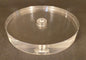 3 1/2" Diameter Clear Round Acrylic Lamp Break Base w/ Center Hole, No Wire Way - Stone Door Lamps