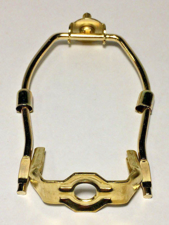 New 4" Brass Lamp HARP Shade Holder w/Base for Lamp Repair     #HAR30