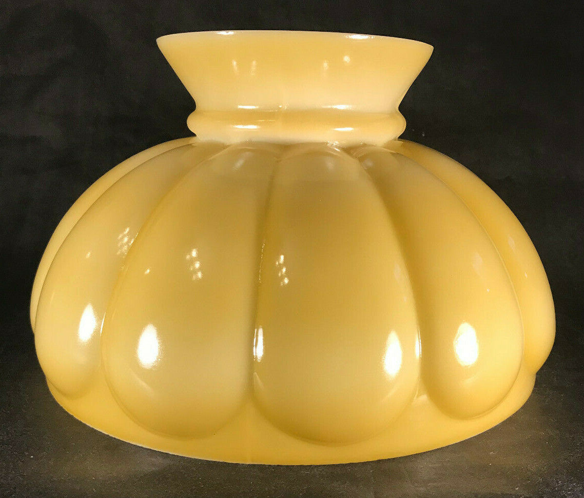 New Melon Student Lamp Shade, Opal Glass, Buff Nu-Gold Tint, 10" Fitter #SH530G