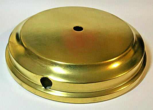 New 5" Diameter Modern Style Solid Spun Unfinished Brass Flared Lamp Base BB055U - Stone Door Lamps