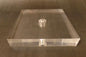 New 6" Diameter Clear Square Acrylic Lamp Base Break w/ Counter Sunk Center Hole - Stone Door Lamps