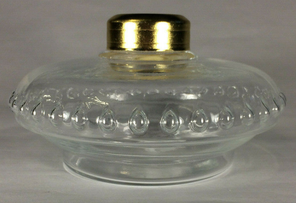 New Crystal Clear Glass Oil Lamp Font For Cast Iron Wall Bracket No. 2 Collar