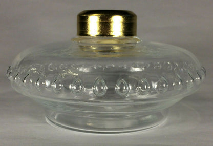 New Crystal Clear Glass Oil Lamp Font For Cast Iron Wall Bracket No. 2 Collar