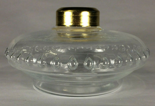 New Crystal Clear Glass Oil Lamp Font For Cast Iron Wall Bracket No. 2 Collar