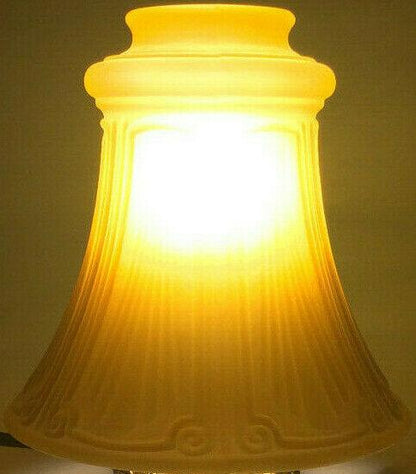 New Satin Amber Pan Light Fixture Shade, 2 1/4" Fitter, 5.5" Tall, USA, #PS601 - Stone Door Lamps