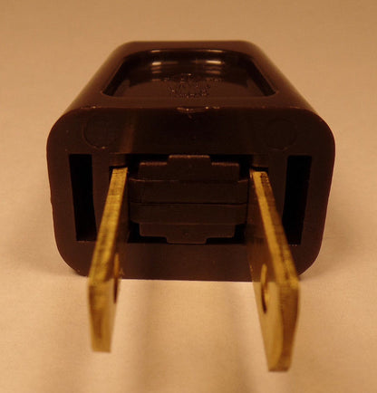 New Brown Quick Connect Lamp Plug For SPT-1 Cord, Polarized Blades, U.L. #PL560