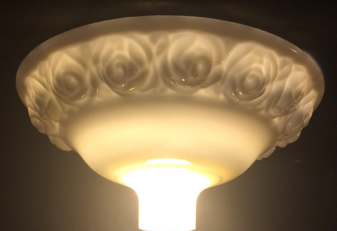 New 16" Torchiere Floor Lamp Shade With Embossed Roses, Nu-Gold, Antique Style