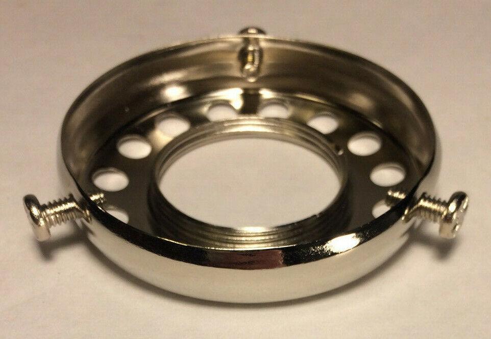 New 2 1/4" Fitter Screw - on Uno - type Brass Shade Holder Nickel Finish #SHH86N - Stone Door Lamps