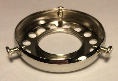 New 2 1/4" Fitter Screw - on Uno - type Brass Shade Holder Nickel Finish #SHH86N - Stone Door Lamps