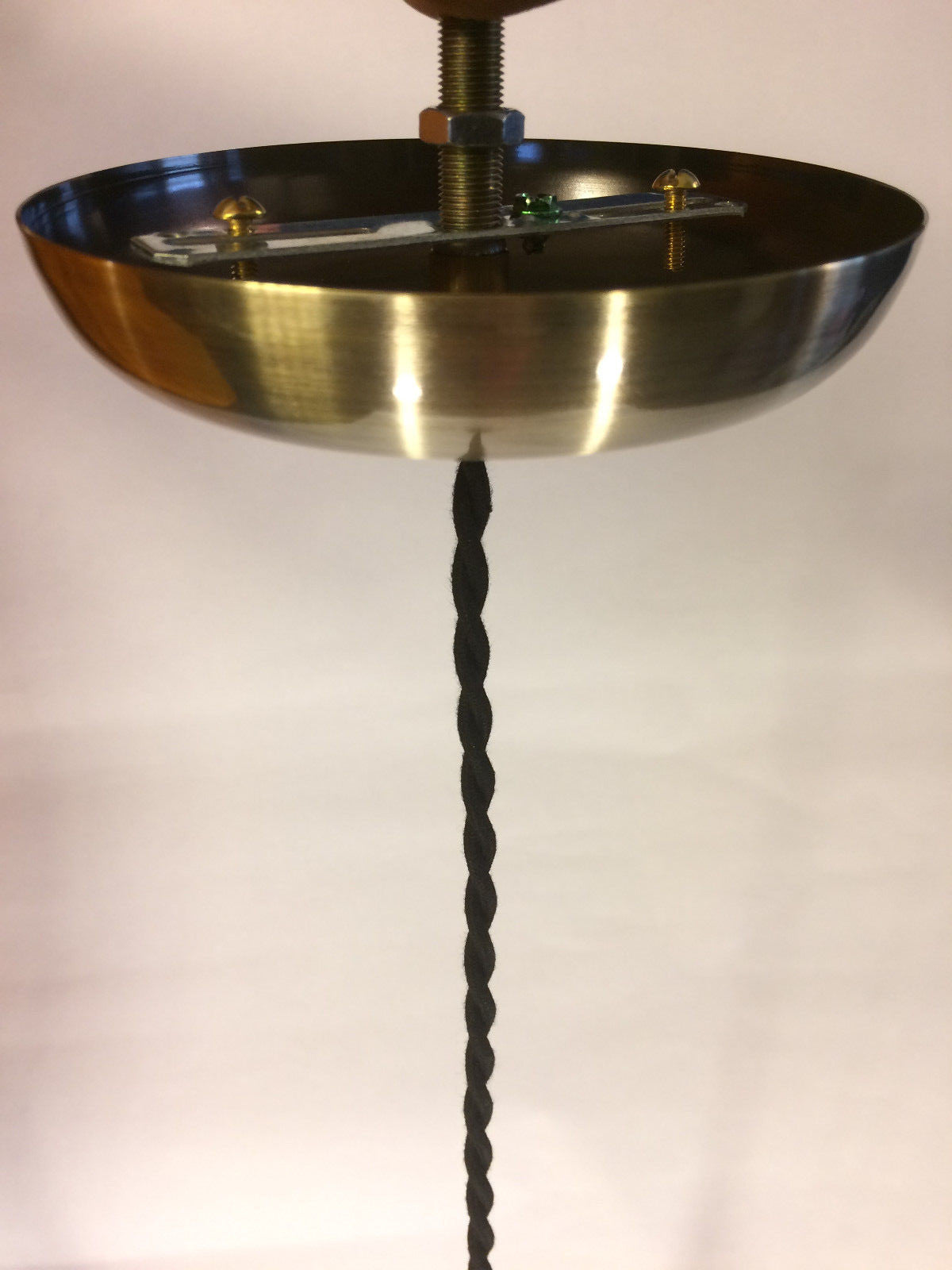 New Industrial Pendant w/ Antique Finish, Glass Cone Shade, Antique Style Bulb