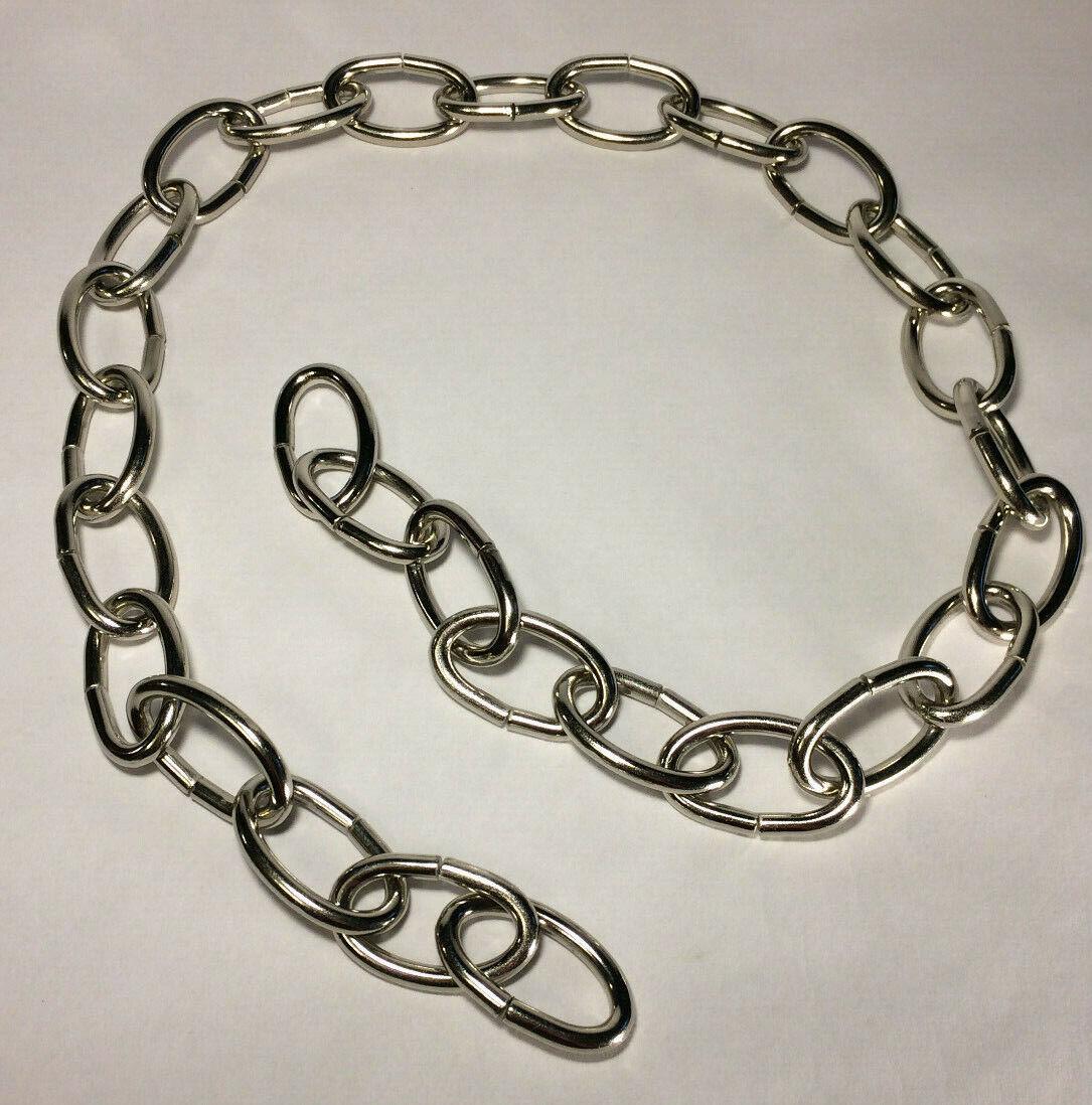 New 3', 5 Gauge Nickel Plated Oval Steel Chandelier Fixture Lamp Chain #FC990N - Stone Door Lamps
