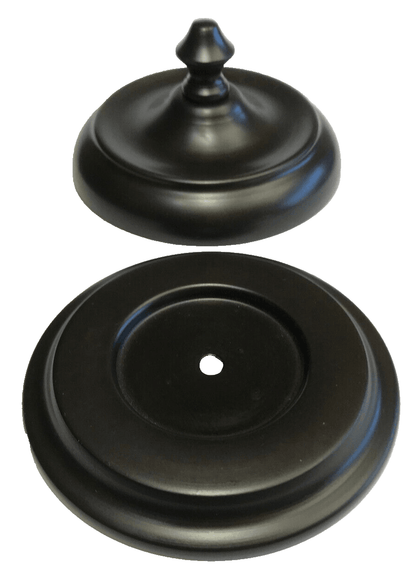 New 4" Brass 3 - Piece Handel Style Heat Cap, Antique Bronze Finish, 1/4 - 27F Tap - Stone Door Lamps