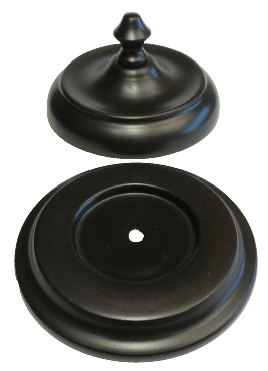New 4" Brass 3 - Piece Handel Style Heat Cap, Antique Bronze Finish, 1/4 - 27F Tap - Stone Door Lamps