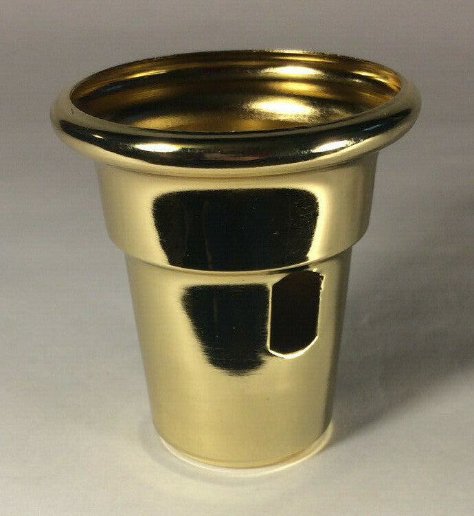 New Brass Plated Swing Arm Cup w/ Side Outlet For Cup Harps, 2 1/2" Tall, #HC772