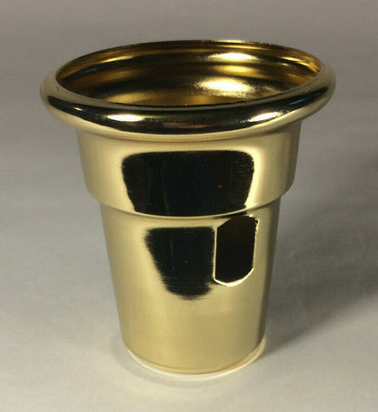 New Brass Plated Swing Arm Cup w/ Side Outlet For Cup Harps, 2 1/2" Tall, #HC772