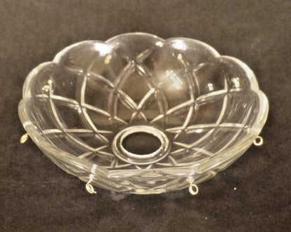 NEW 5" Pressed Glass Round Lamp Prism Chandelier Bobeche w/ 8 Brass Pins #BB926 - Stone Door Lamps