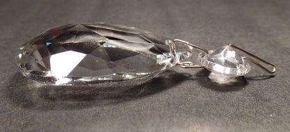 1 1/8" (28mm)Clear Glass Crystal Pendalogue Prism w/ Chrome Pins Chandelier Lamp