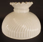 New 10" Glass Opal White Rib Swirl Crimp Top Student Lamp Shade USA Made #SH011