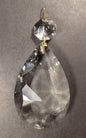 3" (76mm) Clear Glass Crystal Pendalogue Prism w/ Brass Pins Chandelier Lamp - Stone Door Lamps