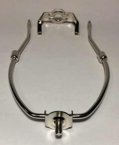 New 7 1/2" Nickel Finish Lamp HARP Shade Holder w/Base for Lamp Repair   #HAR55N